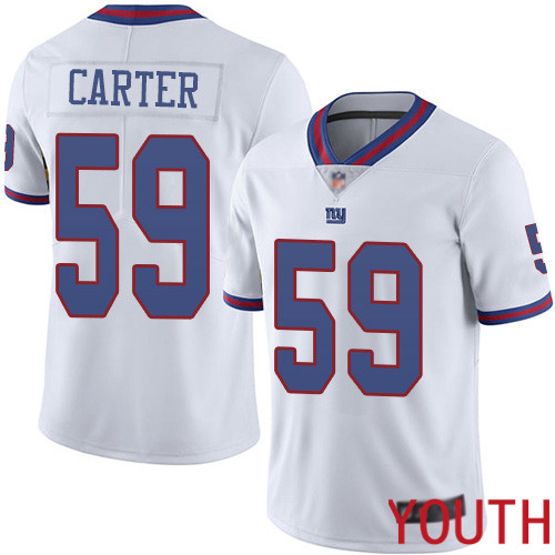 Youth New York Giants #59 Lorenzo Carter Limited White Rush Vapor Untouchable Football NFL Jersey->youth nfl jersey->Youth Jersey